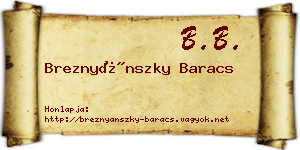 Breznyánszky Baracs névjegykártya